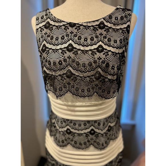 Jax Women's Dress White With Black Lace Size 10 - Picture 2 of 6